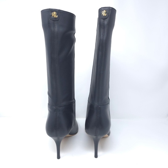 Lauren Ralph Lauren Leannah Black Nappa Leather Boots - Picture 3 of 12